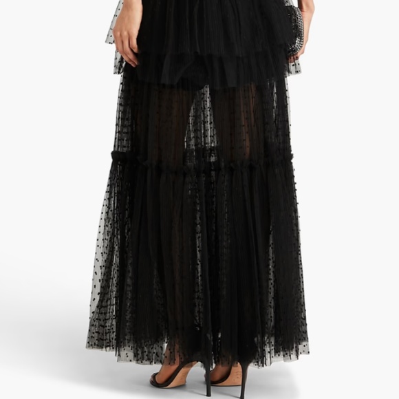 ZAC POSEN Tiered point d'esprit gown Polka Dot $795 NWT - Picture 3 of 5